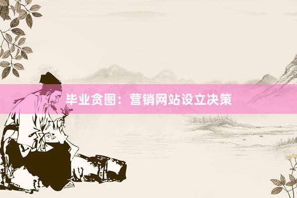 毕业贪图：营销网站设立决策