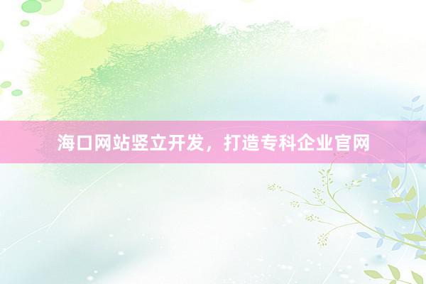 海口网站竖立开发，打造专科企业官网
