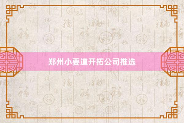 郑州小要道开拓公司推选